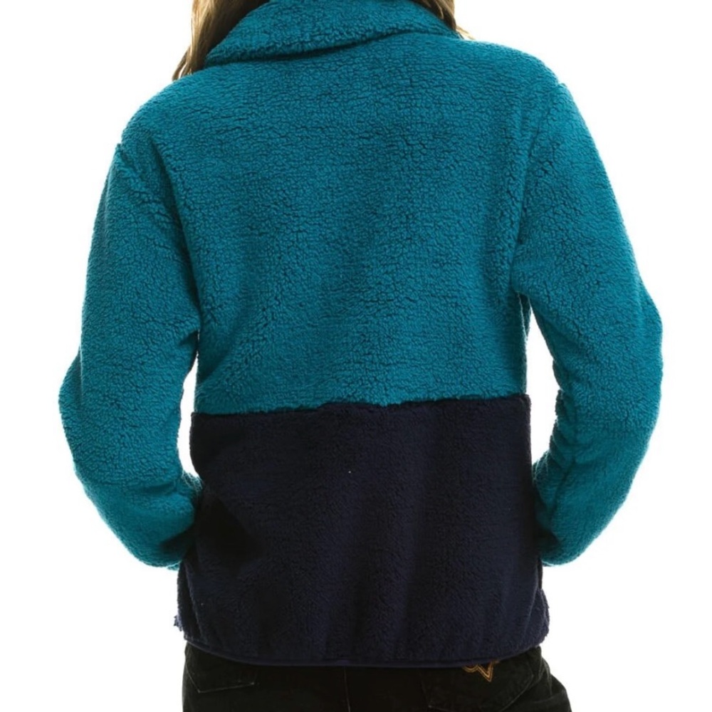 TEDDY UNISEX HALF ZIP COLOR BLOCK JACKET - CAPRI -M - Picture 5 of 5